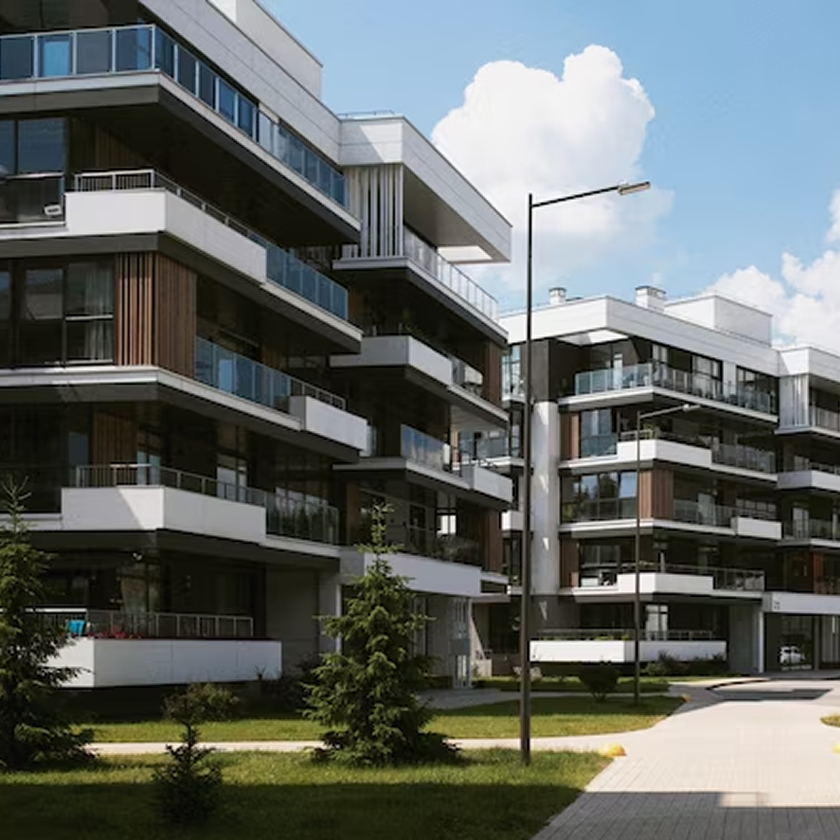 Modern apartment building
